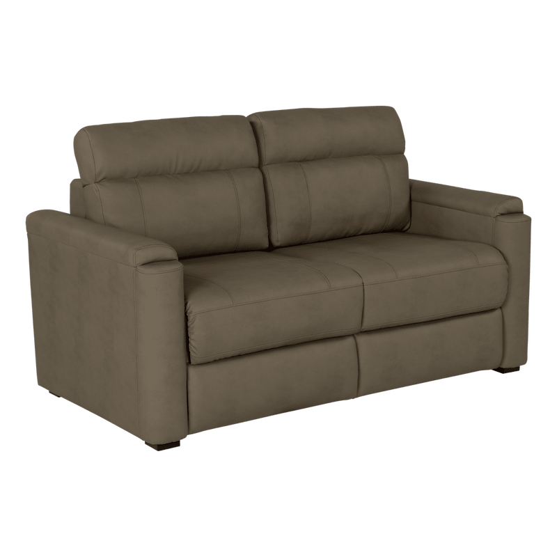 62" Tri-Fold Sofa – Grummond Tan – 2-Seater with Storage Base