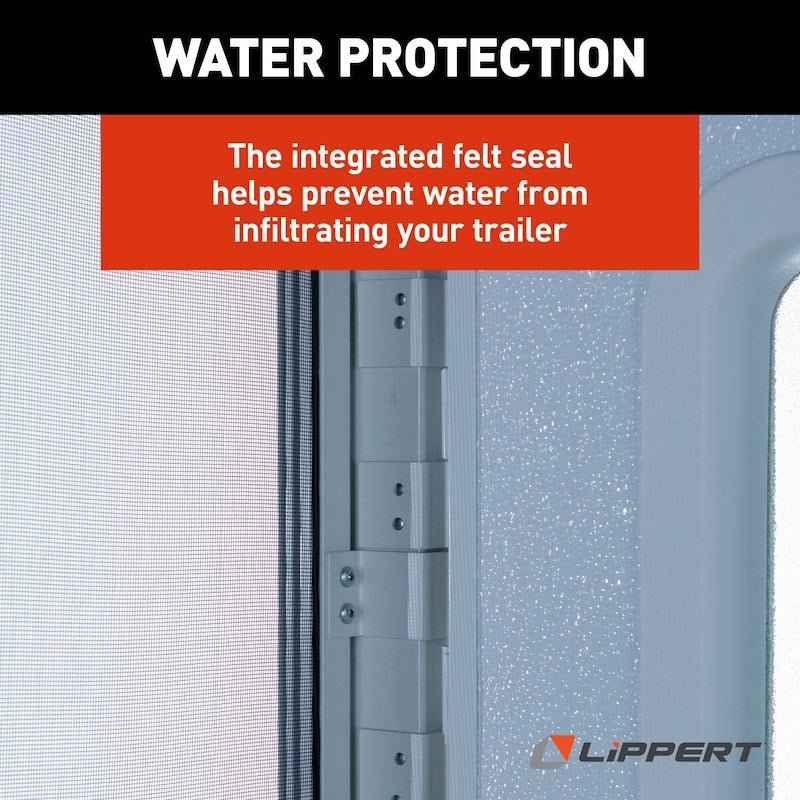 26" x 78" Polar White Radius Entry Door with Window and Screen Door V000381471