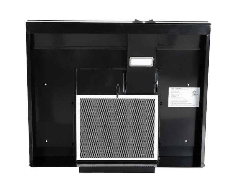 RV Stove Vent Range Hood 12V – 22" Black & Stainless with Light, CXW-30-CZ02