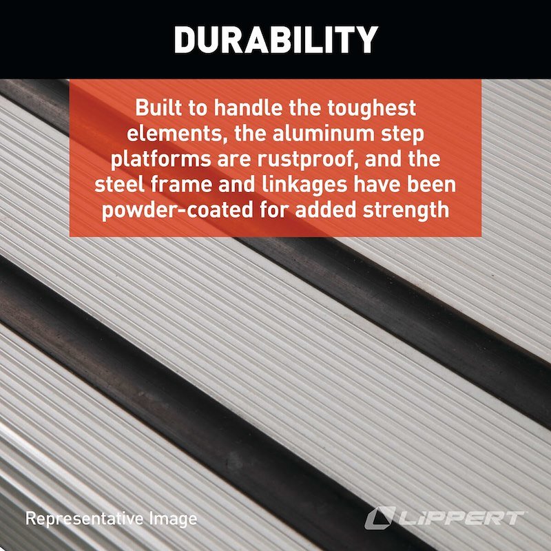 Alumi-Tread 4-Step Manual RV Entry Step 432698 – 24" Wide, Black Aluminum - Used RV Parts