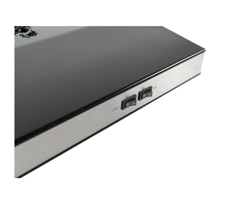 RV Stove Vent Range Hood 12V – 22"  Black & Stainless with Light, CXW-30-CZ02 - Used RV Parts