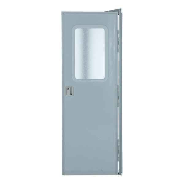 24" x 68" Polar White Square Entry Door with Fixed Window, Screen Door