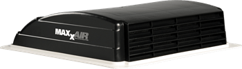 MAXXAIR Mini Vent Deluxe with 12V Fan, Powered Opening,  Black