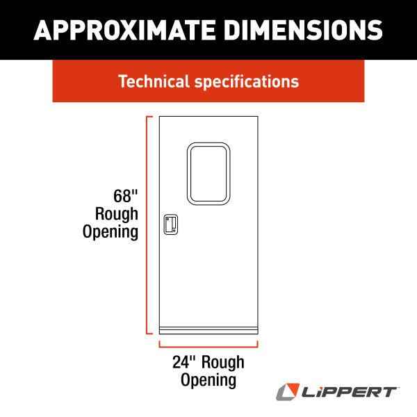 24" x 68" Polar White Square Entry Door with Fixed Window, Screen Door