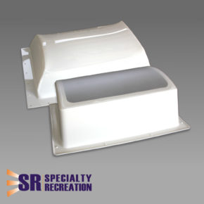 6" High White RV Skylight Dome – 22" x 14" Opening – Rectangular – Polycarbonate – With Sealant