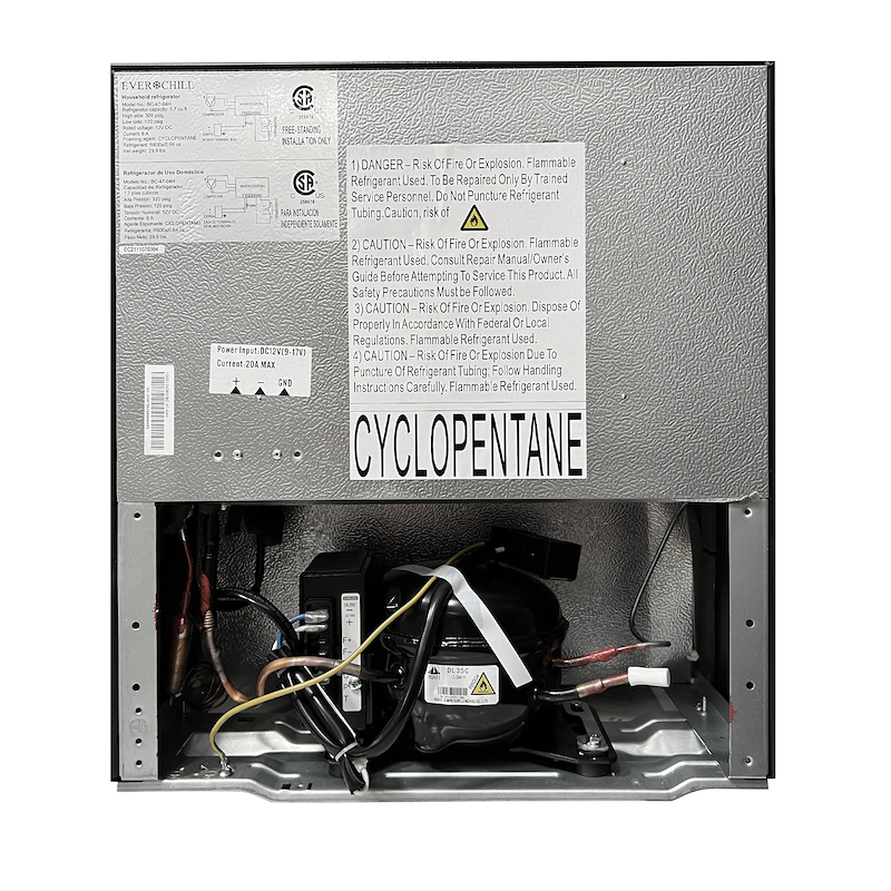 Réfrigérateur portable Everchill de 1,7 pi³ pour camping-car avec congélateur, porte réversible, 12 V