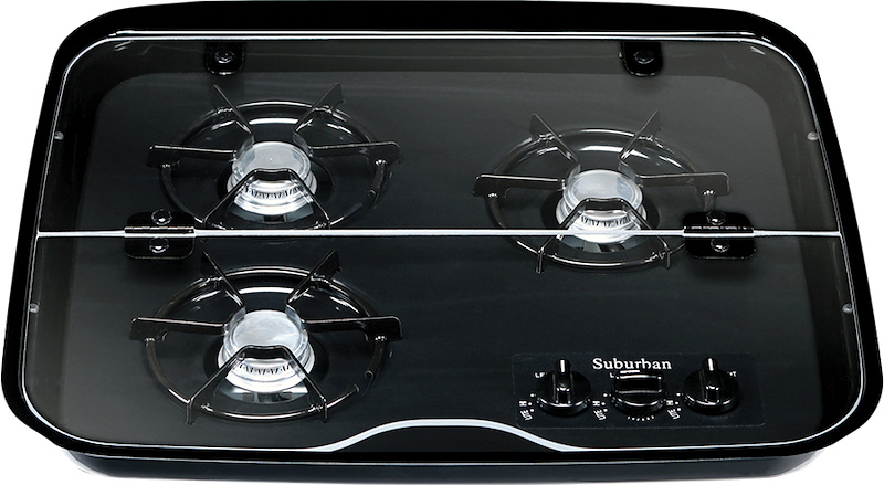 Invision RV Stove Top Cover – Glass Flush Mount for Suburban SDN3 2990A