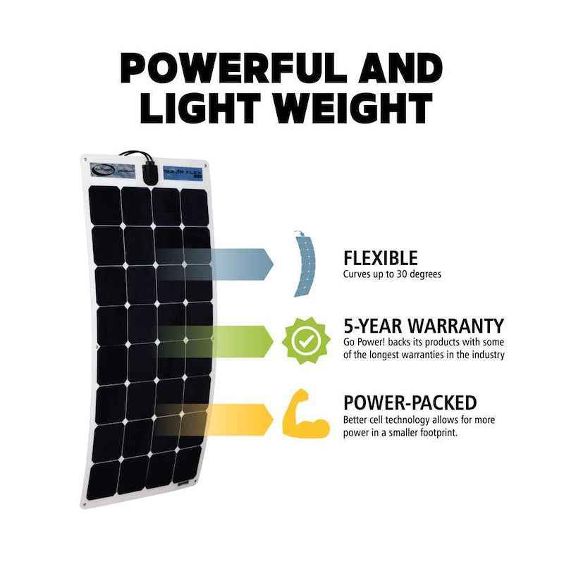 Go Power Solar Flex 110W Solar Kit GP-FLEX-110 – Flexible Monocrystalline Panel