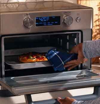 8-in-1 Toaster Oven Air Fryer Combo with Convection | No Turntable, Silver