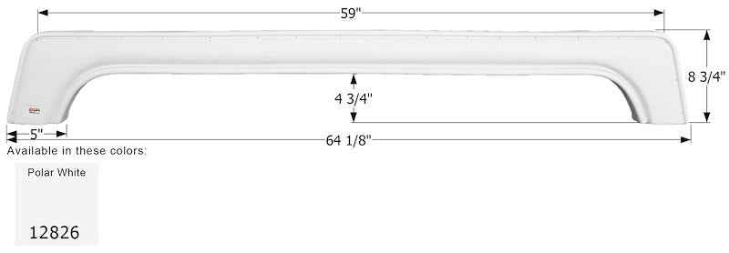 RV Fender Skirt – Tandem Axle 64-1/8" x 8-3/4" Polar White | ICON 12826