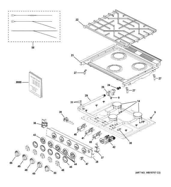 GE Profile 3-Burner Drop-In Propane Cooktop – 12V Spark Ignition PLD617RTSS