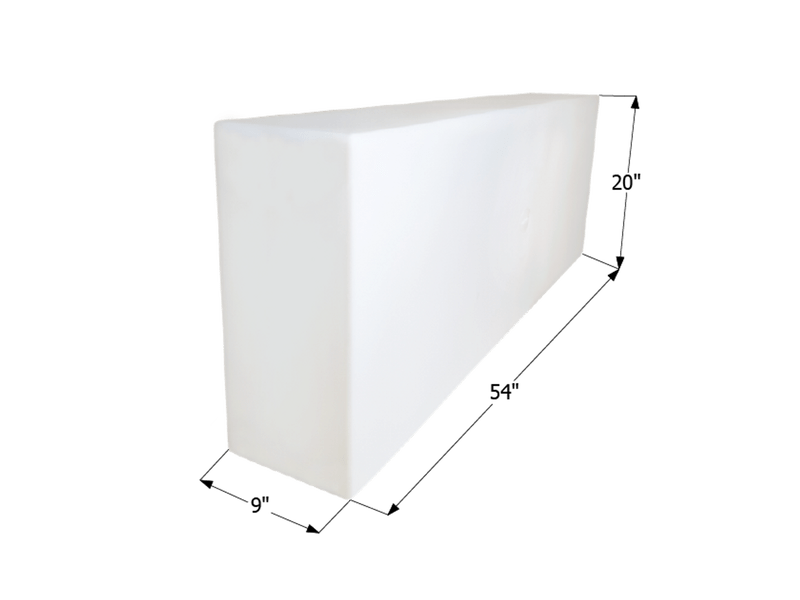 39 Gallon Fresh Water Tank – White -  54" x 20" x 9"