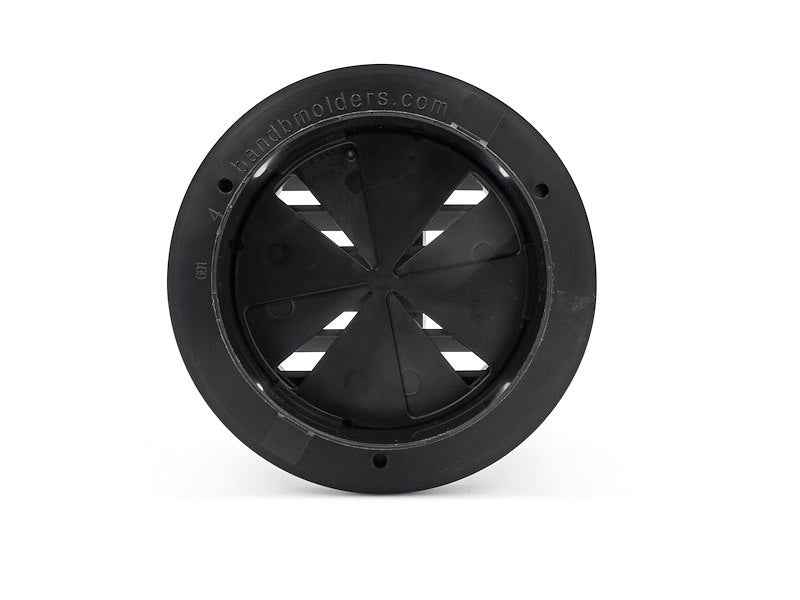 Thermovent Ceiling Heat Vent Register – 4” Round Black RV Duct Vent with Damper