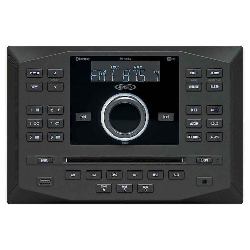 JENSEN Bluetooth RV Radio with CD/DVD/MP3 & Remote – FM LCD Stereo