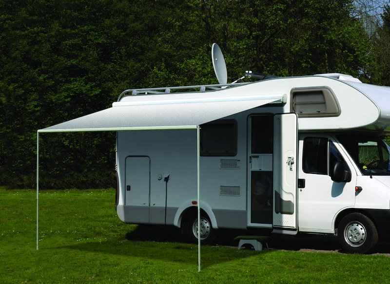 Carefree Freedom Wall Mount Manual RV Awning – 9'10" x 8', Black/Gray - 351188D25