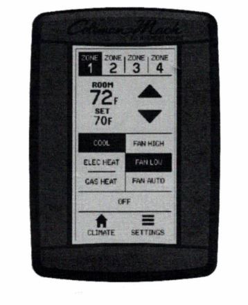 Coleman-Mach Multi-Zone Wall Thermostat – Digital LCD, Black, AC & Furnace Control, 12V - Used RV Parts