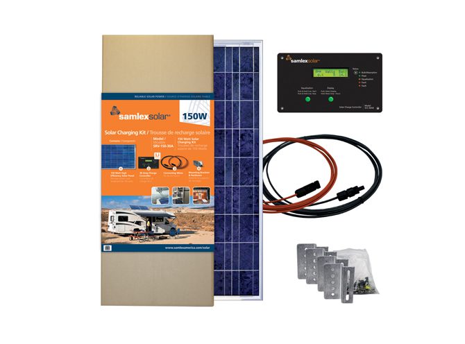 Samlex 150W Fixed Solar Charging Kit SRV-150-30A – Monocrystalline Panel - Used RV Parts