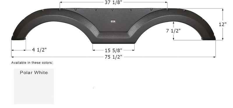 RV Fender Skirt – Tandem Axle 75-1/2" x 12" Polar White | ICON 15006