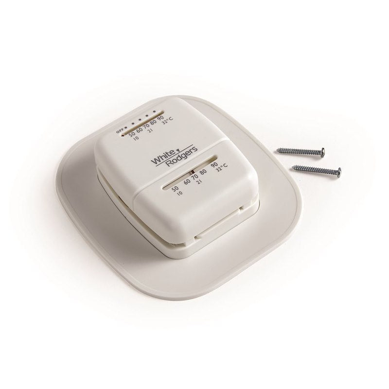 Thermostat mécanique – 12 V, mono-étage, chauffage uniquement, non programmable, blanc