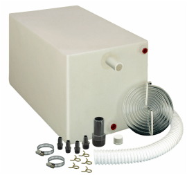 26 Gallon Fresh Water Tank with Adapters & Tubing – 22" x 14-3/4" x 20" - Used RV Parts
