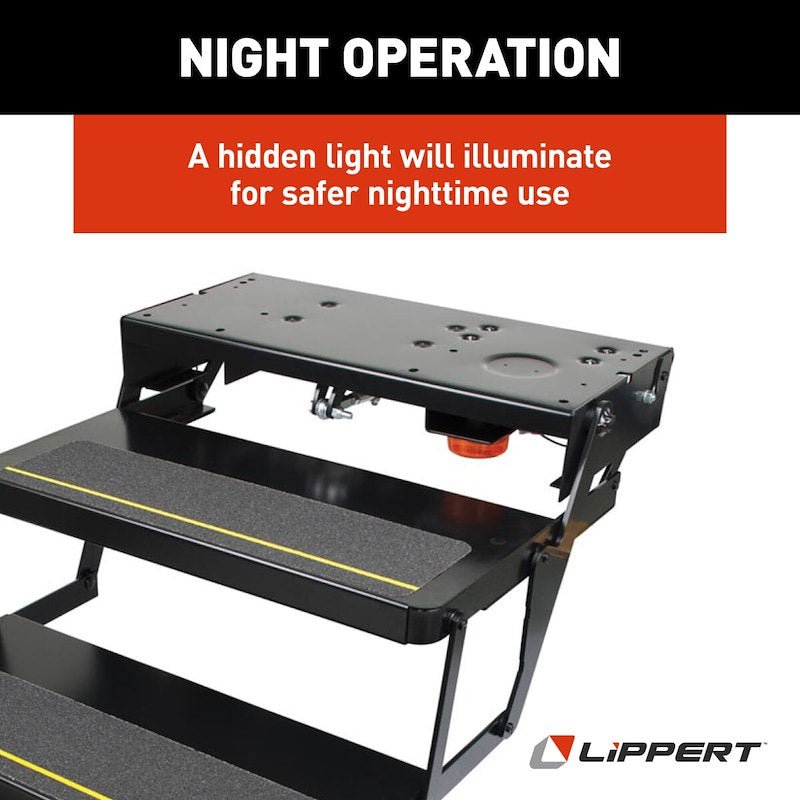 Kwikee Series 25 Triple Electric RV Step 365837 – 24" Wide, 300 lb Capacity - Used RV Parts