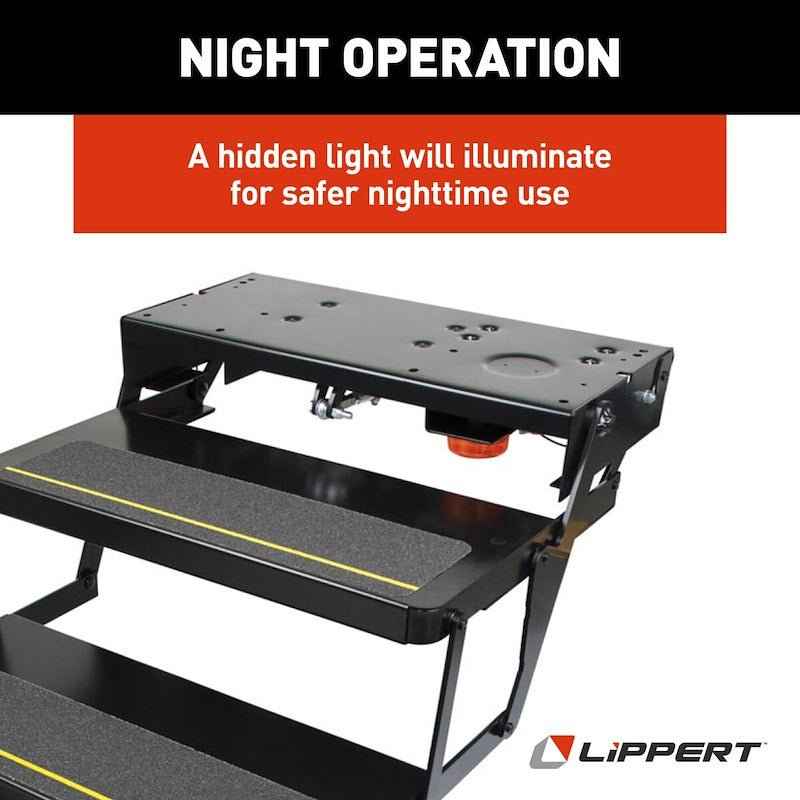 Kwikee Series 25 Triple Electric RV Step 365837 – 24" Wide, 300 lb Capacity