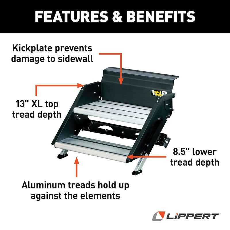 RV Entry Step – SolidStep 3.0 Manual Fold-Up RV Steps | Lippert 733932
