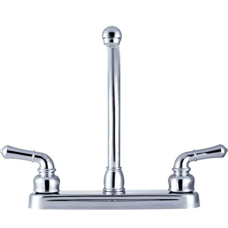 RV Kitchen Faucet – 10" Hi-Rise Spout, 8" Deck Mount, Chrome