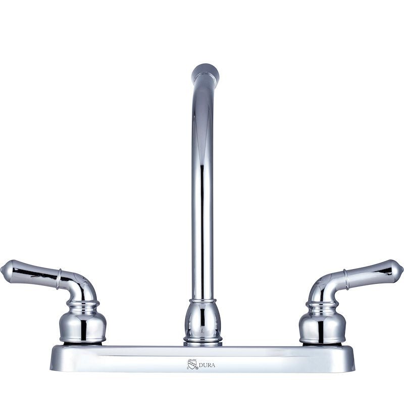 RV Kitchen Faucet – 10" Hi-Rise Spout, 8" Deck Mount, Chrome - Used RV Parts