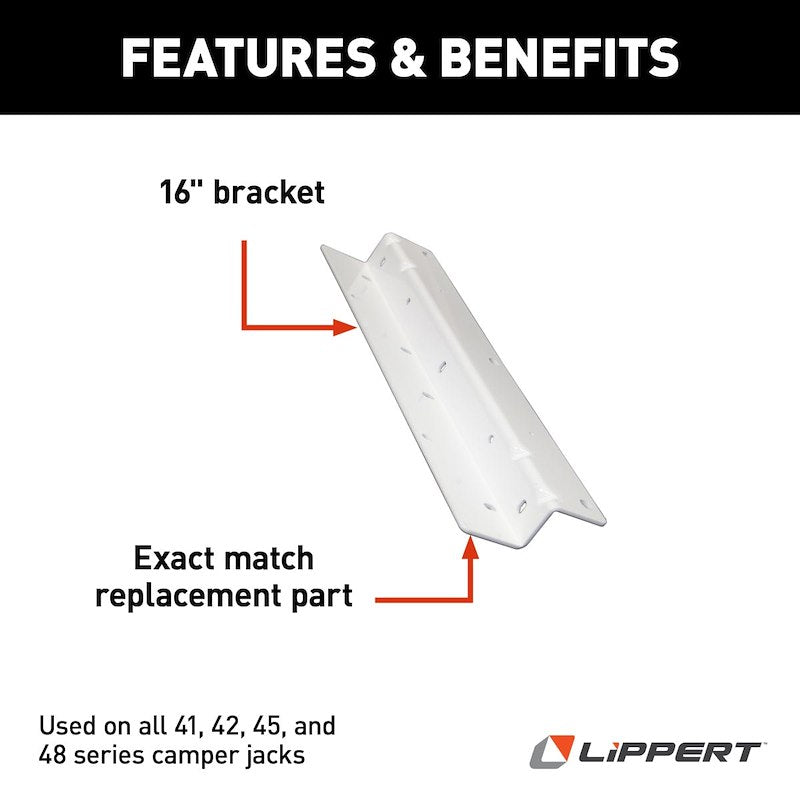 HappiJac Camper Jack Bracket – 16" Z Mounting Bracket, Zinc Plated Steel (Single) - Used RV Parts