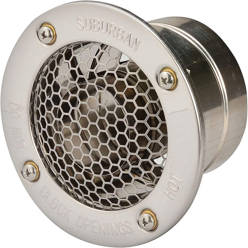 Évent mural rond Suburban 3 po – Métal argenté | Pour chauffe-eau de VR | Mur 2 à 3 po - 261618