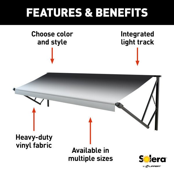 Solera 21' RV Patio Awning Fabric Roller Assembly – Black Fade | 8' Extension - Used RV Parts