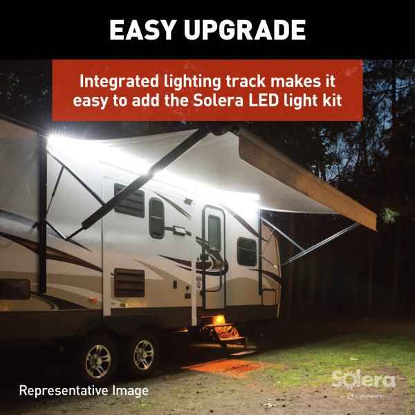 Solera 10' RV Patio Awning Fabric Roller Assembly – Black Fade Vinyl | 8' Extension