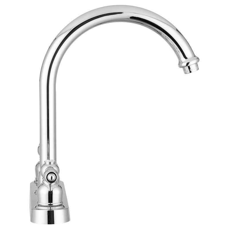 Kitchen Faucet – 11.5" High-Rise Spout, 8" Deck Mount, Dual Teapot Handles, Chrome
