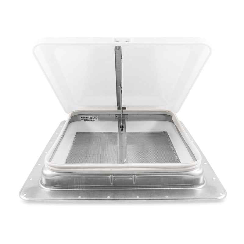 Manual Roof Vent – 14" x 14", White Lid, Aluminum Base, No Fan