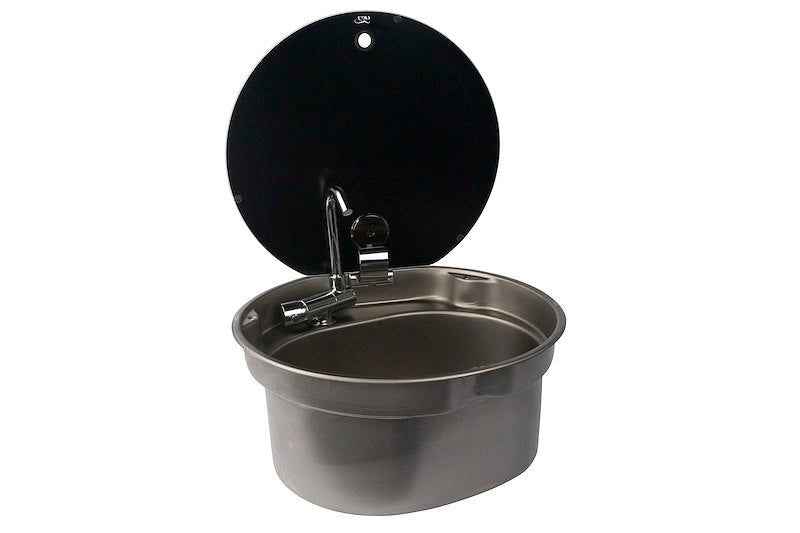 CAN SRL 16" Stainless Steel Countertop Sink with Fold-Down Spigot