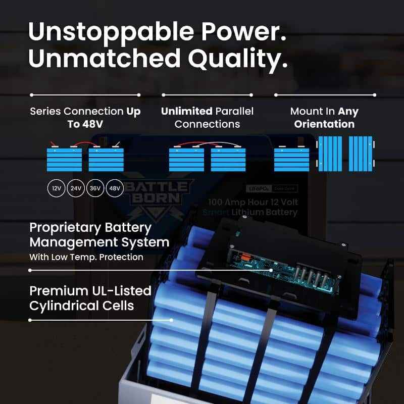 Battle Born Smart Heated Lithium Battery BB10012IH Group 31 12V 100Ah RV