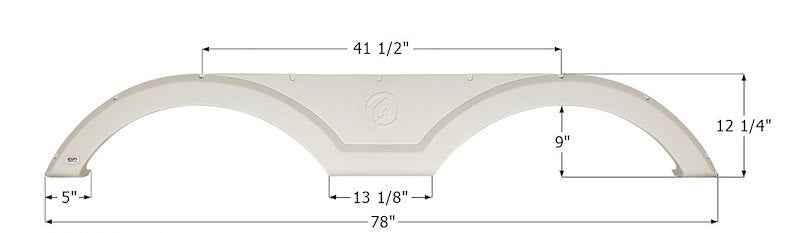 RV Fender Skirt – Tandem Axle 78" x 12-1/4" Cool White | ICON 14188