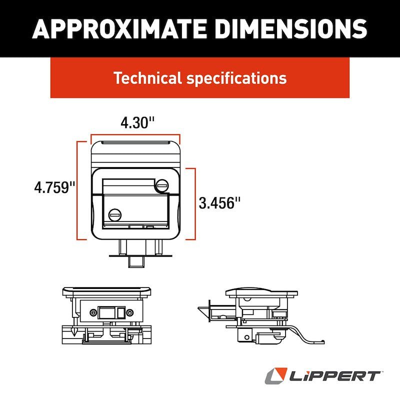 RV Entry Door Lock Latch -Lippert 2020102689 – Black Aluminum with Deadbolt - Used RV Parts