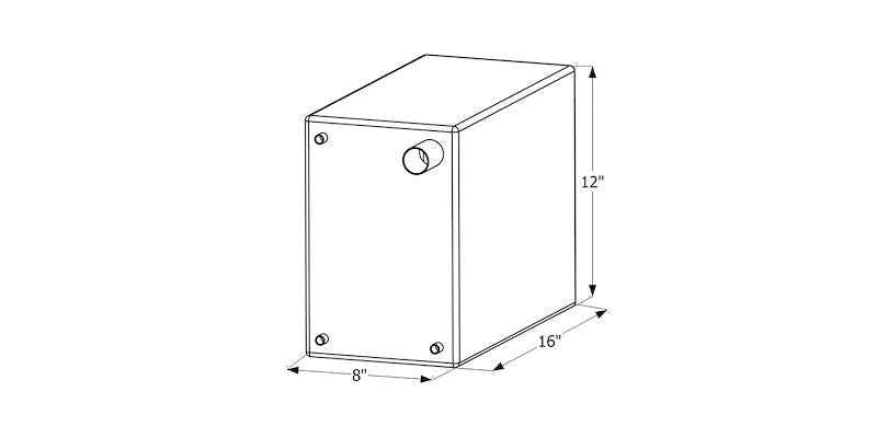 6 Gallon Fresh Water Tank - White - 16" (W) x 8" (L) x 12" (H)