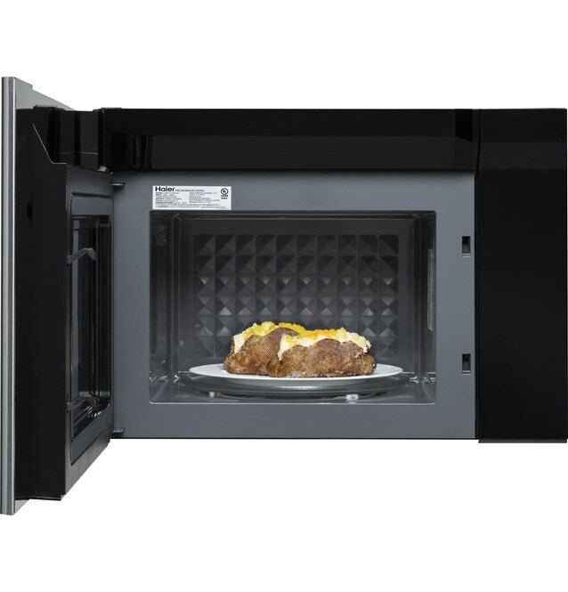 Haier 1.4 Cu. Ft. Microwave Oven – 1000W, Sensor Cook, Silver w/ LED Display & Turntable