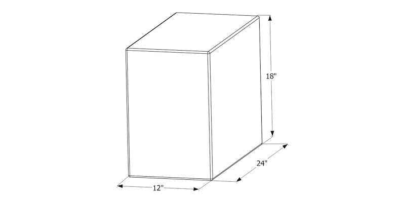 20 Gallon Fresh Water Tank – 24" Length x 18" Width x 12" Height