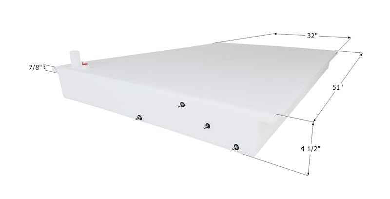 26 Gallon Fresh Water Tank - White - 51" (W) x 32" (L) x 4-1/2" (H)