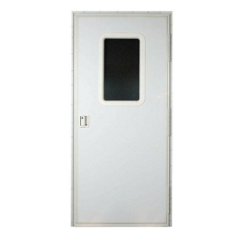 32" x 72" RV Entry Door – Square Style, Right Hinge, Polar White - Used RV Parts