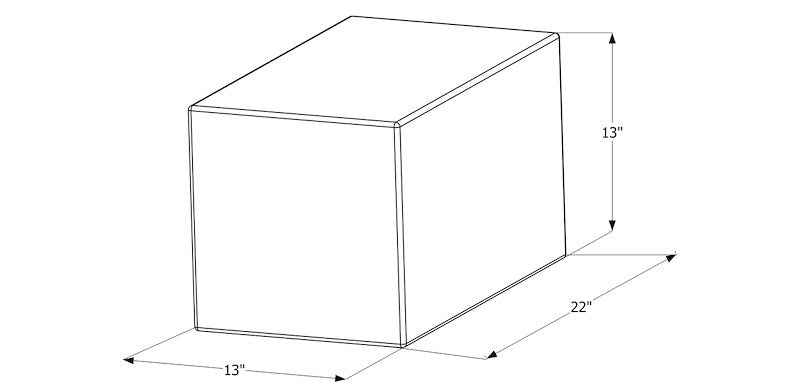 15 Gallon Fresh Water Tank - Rectangular, 22" x 13" x 13", No Fittings