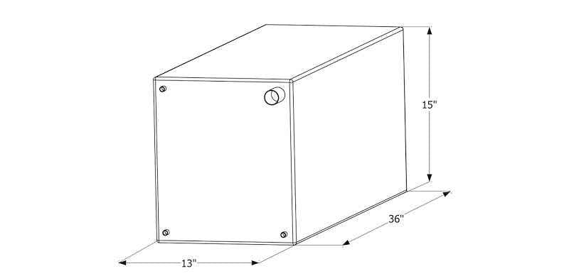 30 Gallon Fresh Water Tank - Roto-Molded, 36" x 13" x 15", No Fittings