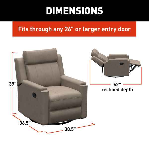 Thomas Payne Swivel Glider Recliner – Driftwood – 2024044209