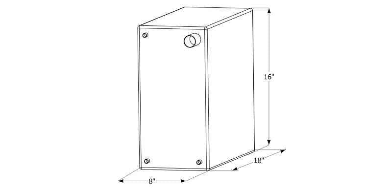 10 Gallon Fresh Water Tank - Roto-Molded, 18" x 8" x 16", No Fittings