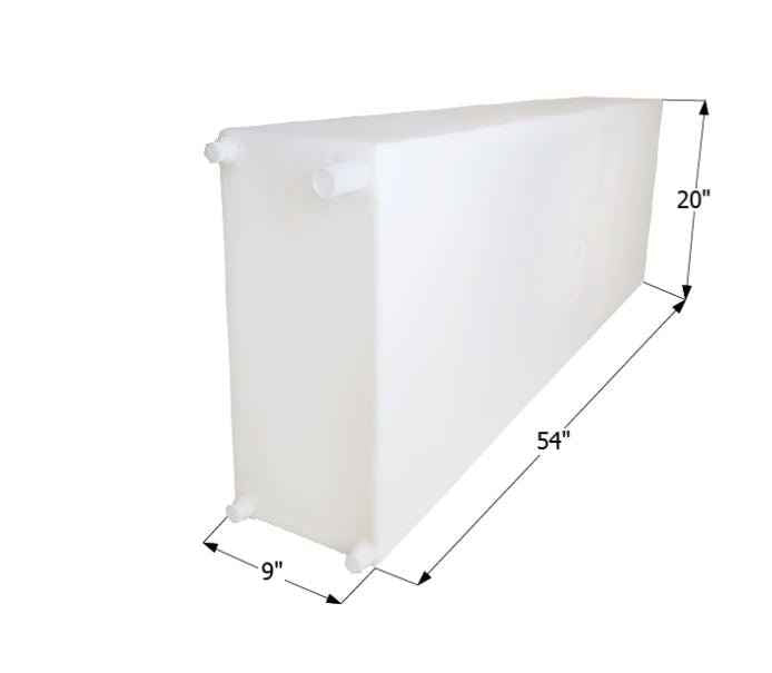 39 Gallon Fresh Water Tank - Roto-Molded, 54" x 20" x 9", Includes Corner & Fill Fittings