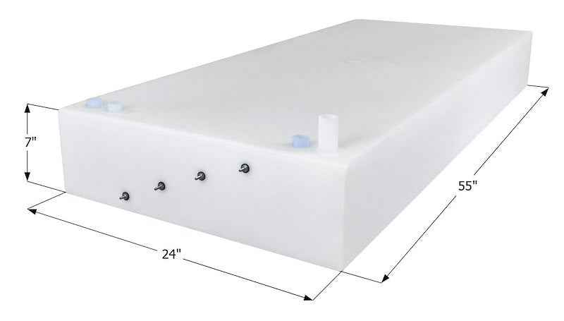 38 Gallon Jayco Fresh Water Tank - White - 55" (L) x 24" (W) x 7" (H)
